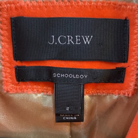 J. Crew Schoolboy Orange Velvet Single Breasted 2 Button Blazer Jacket 2 Pockets - Picture 2 of 9